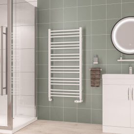 Eastbrook Corinium Round 1200mm x 600mm Towel Rail Gloss White   89.1545