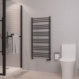 Eastbrook Corinium Round 1200mm x 600mm Towel Rail Matt Anthracite   89.1557