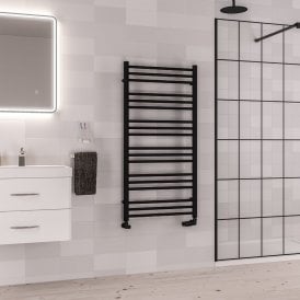 Eastbrook Corinium Round 1200mm x 600mm Towel Rail Matt Black   89.1563