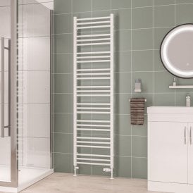 Eastbrook Corinium Round 1800mm x 500mm Towel Rail Gloss White   89.1546
