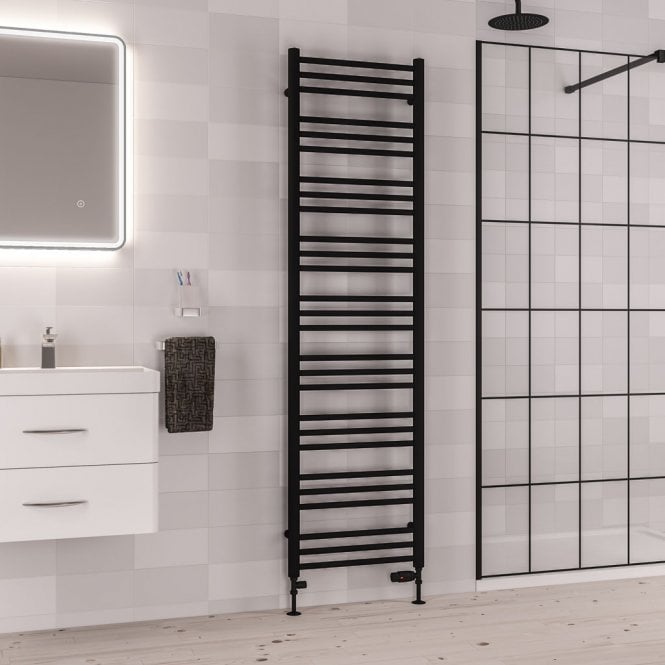 Eastbrook  Corinium Round 1800mm x 500mm Towel Rail Matt Black   89.1564