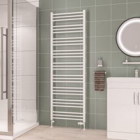Eastbrook Corinium Round 1800mm x 600mm Towel Rail Gloss White   89.1547
