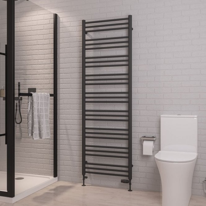 Eastbrook  Corinium Round 1800mm x 600mm Towel Rail Matt Anthracite   89.1559