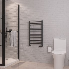Eastbrook Corinium Round 800mm x 500mm Towel Rail Matt Anthracite   89.1554