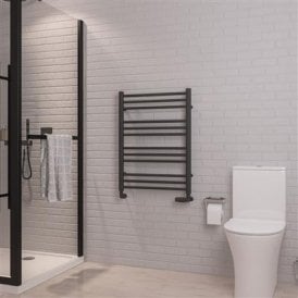 Eastbrook Corinium Round 800mm x 600mm Towel Rail Matt Anthracite   89.1555