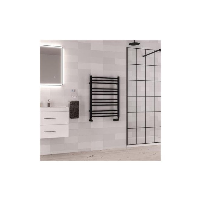 Eastbrook  Corinium Round 800mm x 600mm Towel Rail Matt Black   89.1561