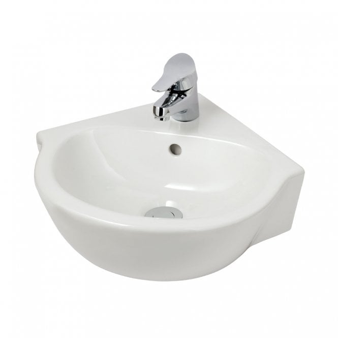 Eastbrook  Corner Basin 450mm 1 Tap Hole White   56.0055
