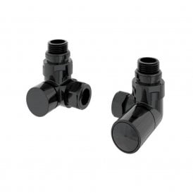 Eastbrook Corner Radiator Valve (Pair) Black Gold   12.071