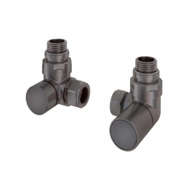 Eastbrook  Corner Radiator Valve (Pair) Brushed Gunmetal   12.074
