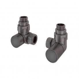 Eastbrook Corner Radiator Valve (Pair) Brushed Gunmetal   12.074