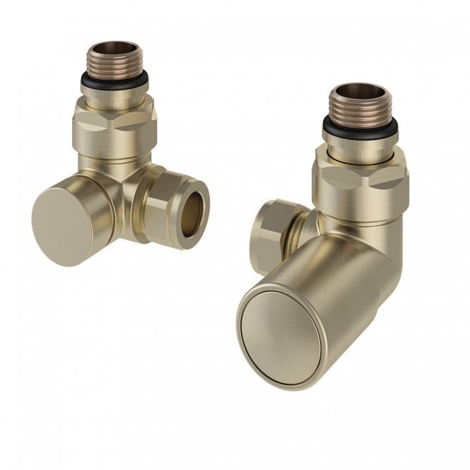 Eastbrook  Corner Radiator Valves (Pair) Brushed Brass   41.0611