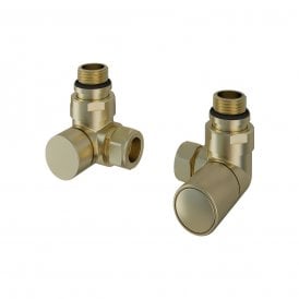 Eastbrook Corner Radiator Valves Pair Brushed Brass   54.0052