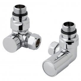Eastbrook Corner Radiator Valves (Pair) Chrome   41.3006