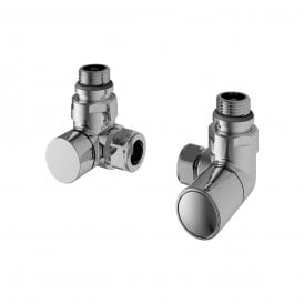 Eastbrook Corner Radiator Valves Pair Chrome   54.0048