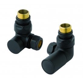Eastbrook Corner Radiator Valves (Pair) Matt Black   41.3019