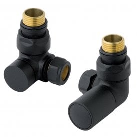 Eastbrook Corner Radiator Valves (Pair) Matt Black   41.3019