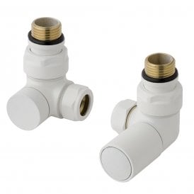 Eastbrook Corner Radiator Valves (Pair) Matt White   41.3017