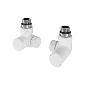 Eastbrook Corner Radiator Valves Pair Matt White   54.0049