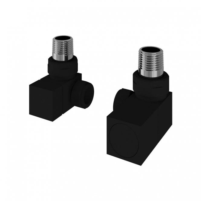 Eastbrook  Corner Square Radiator Valves Pair Matt Black   54.0064