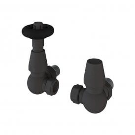 Eastbrook Corner Traditional TRV & Lockshield 15mm Matt Anthracite   54.0036