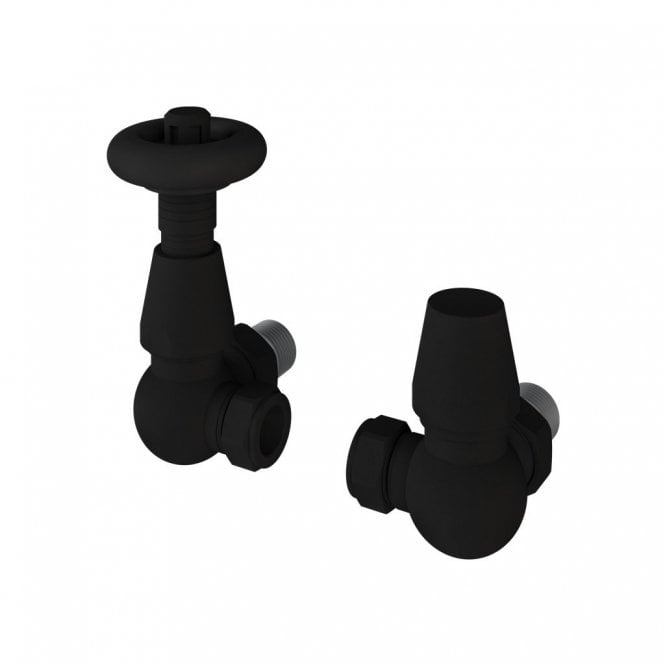 Eastbrook  Corner Traditional TRV & Lockshield 15mm Matt Black   54.0037