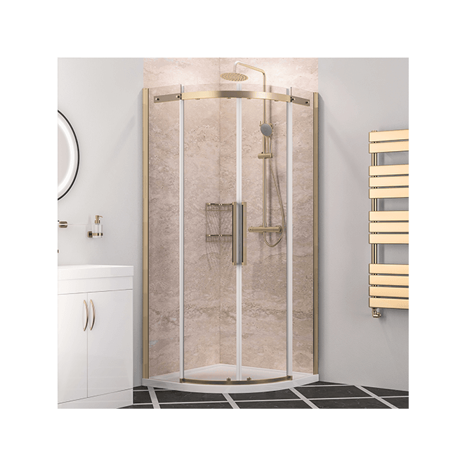 Eastbrook  Corniche 1000mm x 1000mm x 2000mm Quadrant Brushed Brass   49.3218