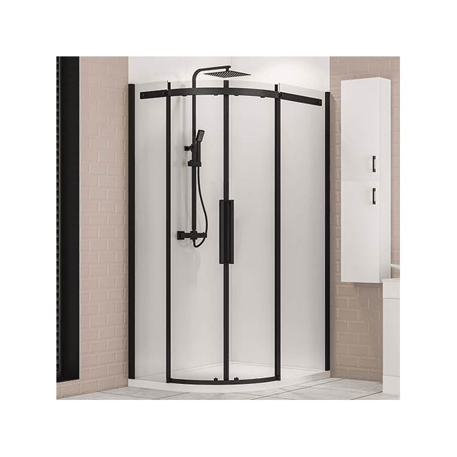 Eastbrook  Corniche 1200mm x 900mm x 2000mm Right Hand Offset Quadrant Matt Black   49.3215