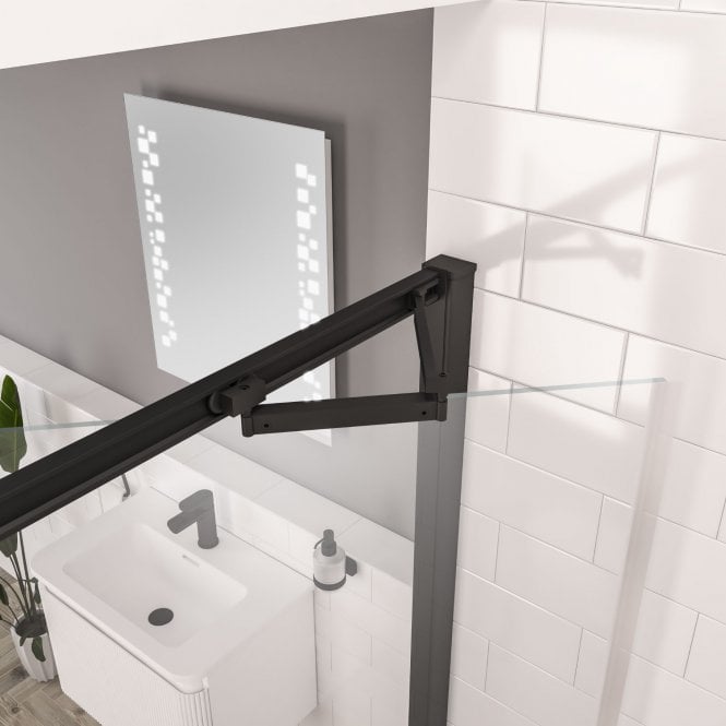 Eastbrook  Corniche 2000 8mm 1000mm Infold Door Matt Black   49.7031