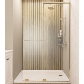 Eastbrook Corniche 2000 8mm Soft Close Walk In 1200mm Slider Right Hand Brushed Brass   49.7019
