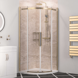 Eastbrook Corniche 800mm x 800mm x 2000mm Quadrant Brushed Brass   49.3216