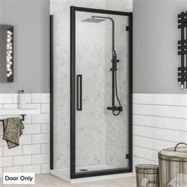 Eastbrook Corniche 8mm Framed Hinged Door 2000mm x 700mm Matt Black   49.3106