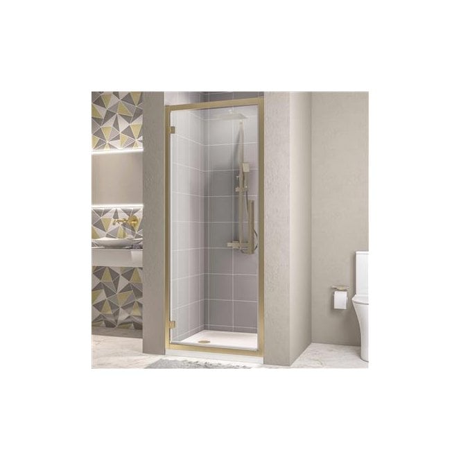 Eastbrook  Corniche 8mm Framed Hinged Door 2000mm x 800mm Brushed Brass   49.3114