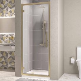 Eastbrook Corniche 8mm Framed Hinged Door 2000mm x 900mm Brushed Brass   49.3115