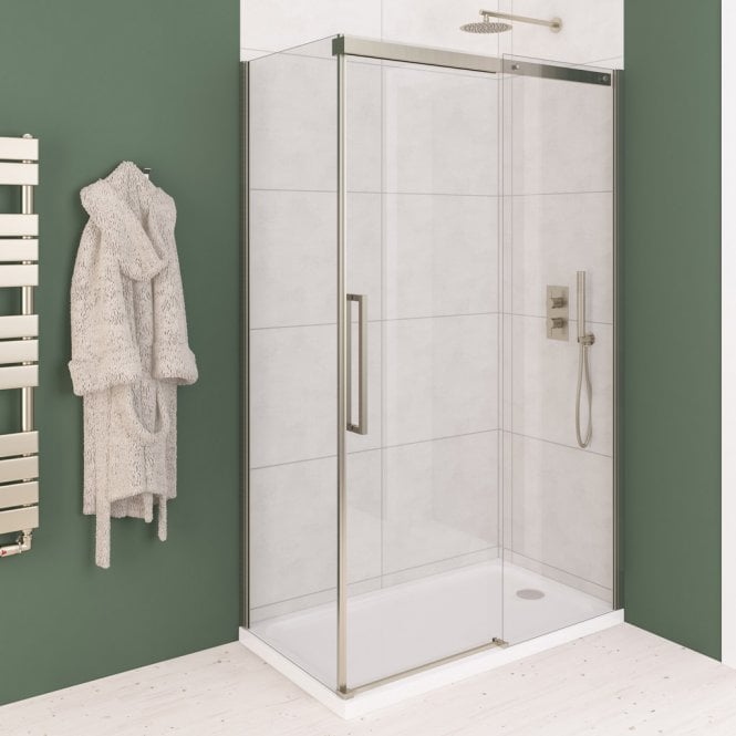 Eastbrook  Corniche 8mm Semi-Frameless Sliding Door 2000mm x 1000mm Brushed Brass   49.6025