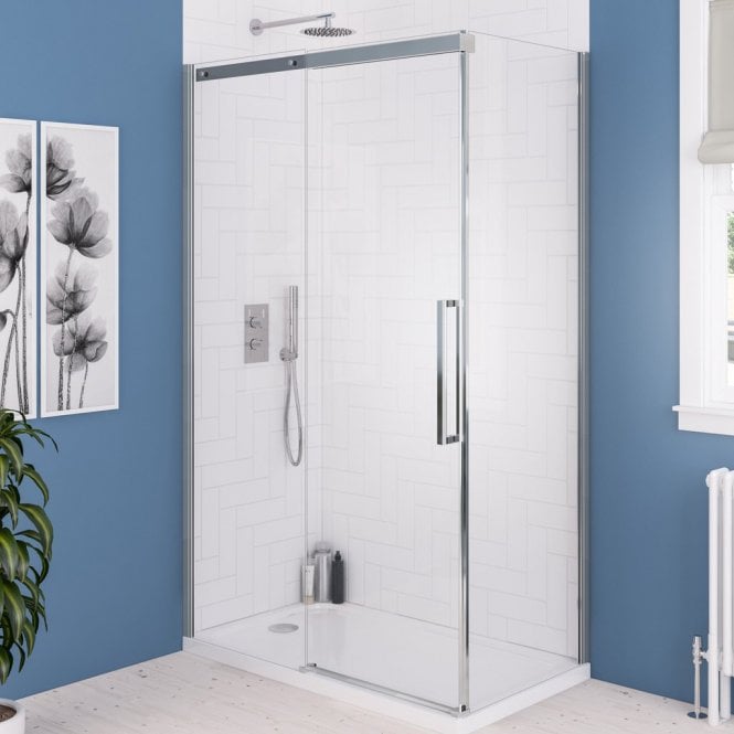 Eastbrook  Corniche 8mm Semi-Frameless Sliding Door 2000mm x 1600mm Chrome   49.6005