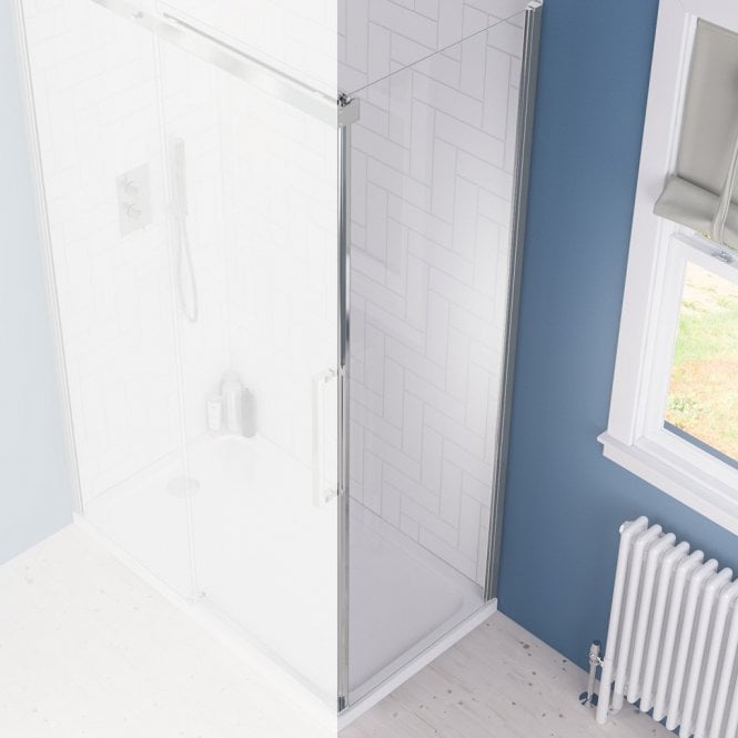 Eastbrook  Corniche 8mm Side Panel 2000mm x 760mm Chrome   49.6008