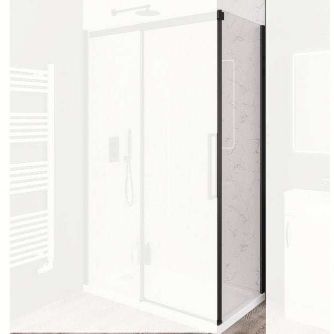 Eastbrook  Corniche 8mm Side Panel 2000mm x 800mm Matt Black   49.6022