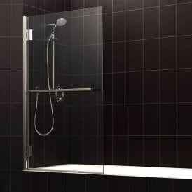 Eastbrook Corniche Bath Screen & Rail 800mm x 1400mm Silver   69.0142