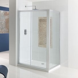 Eastbrook Corniche Easy Clean 1600mm Sliding Door Silver   69.0079