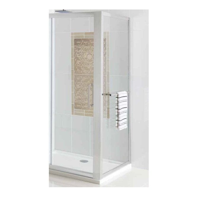 Eastbrook  Corniche Easy Clean 900mm Side Panel With Towel Rail Silver   69.0104