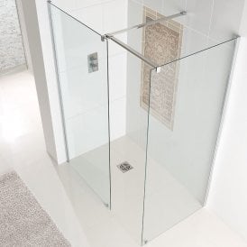 Eastbrook Corniche Easy Clean Walk-In End Panel For 700mm Silver   69.0121