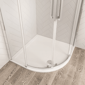 Eastbrook Corsair 1000mm Quadrant 28mm Shower Tray White   159.1203