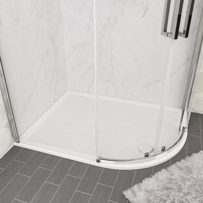 Eastbrook  Corsair Anti Slip 1200mm x 800mm Offset Quadrant Right Hand 28mm Shower Tray White   159.2304
