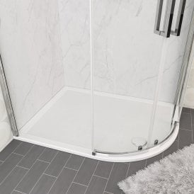 Eastbrook Corsair Anti Slip 1200mm x 800mm Offset Quadrant Right Hand 28mm Shower Tray White   159.2304