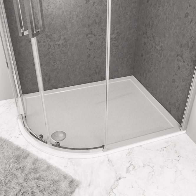 Eastbrook  Corsair Anti Slip 1200mm x 900mm Offset Quadrant Left Hand 28mm Shower Tray White   159.2305