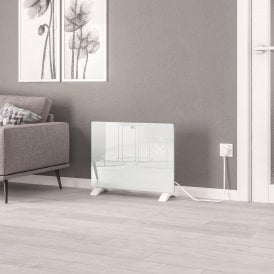 Eastbrook Cortona 465 x 650 Glass Fronted Electric Radiator 1500w White 11.0002