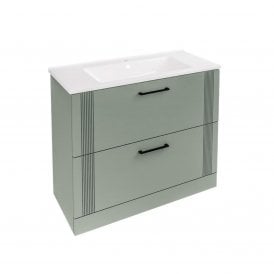 Eastbrook Cranham 100cm Floorstanding Vanity Unit Sage Green   77.0013