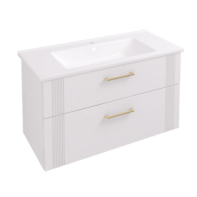 Eastbrook  Cranham 100cm Wall Hung Vanity Unit Matt White   77.0003