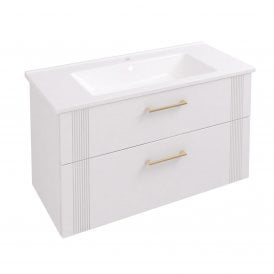 Eastbrook Cranham 100cm Wall Hung Vanity Unit Matt White   77.0003