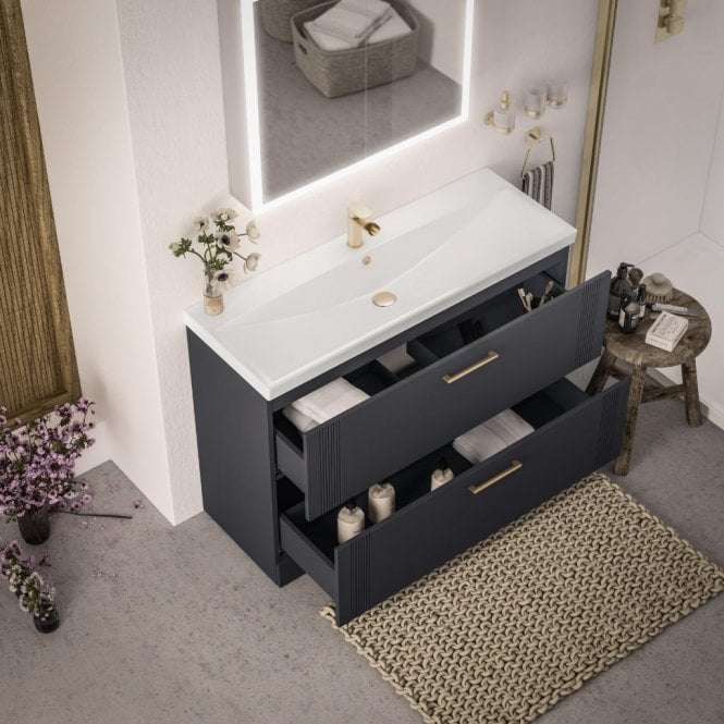 Eastbrook  Cranham 120cm Floor Standing Vanity Unit Matt Anthracite 77.0026